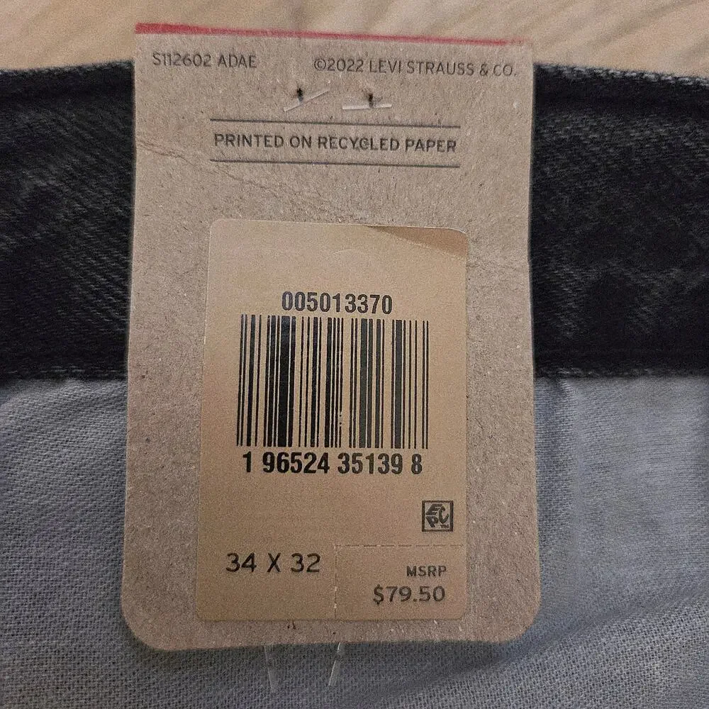 Levi’s 501 Original Fit Straight Leg Button Fly W34 x L32 Iconic Black Jeans - Picture 8 of 8